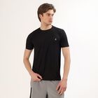 Men's Jet Black Crew Neck Athleisure T-Shirt, Black, small