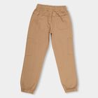 Boys' Camel Brown Regular Fit Jogger Trousers, खाकी, small image number null