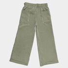 Girls' Olive Green Wide-Leg Striped Trousers, Light Green, small