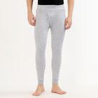 Men's Light Grey Slim Fit Thermal Lower, Melange Mid Grey, small image number null