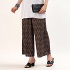 Women's Maroon Relaxed Fit Solid Palazzos, काला, small