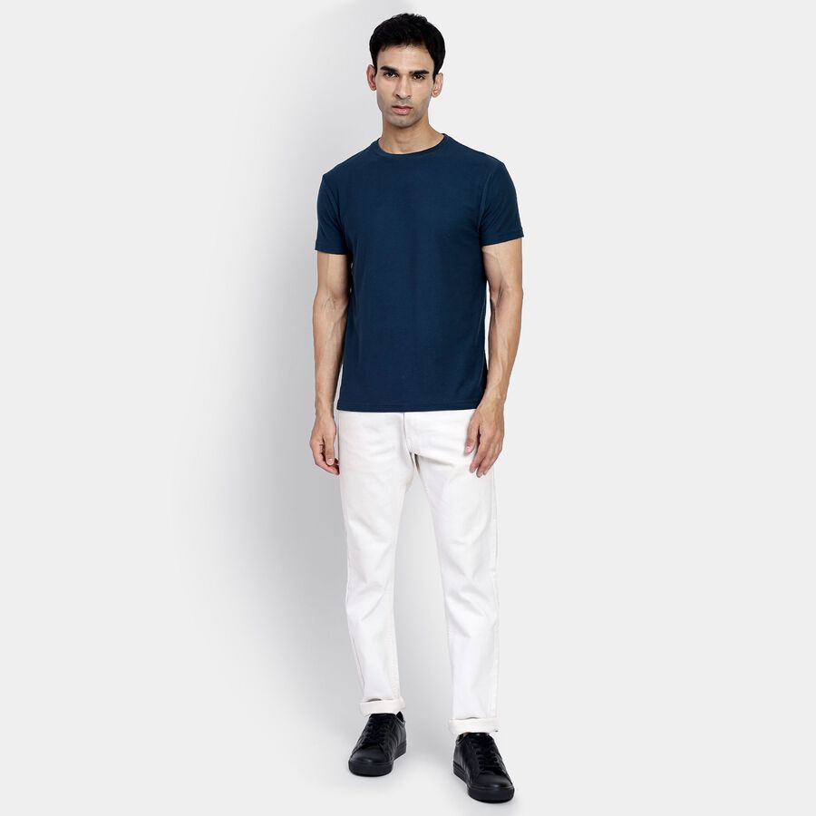 Men's Round Neck Half Sleeves T-Shirt, टील ब्लू, large image number null