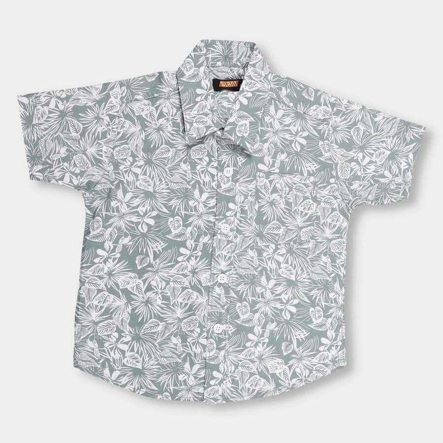 Boys' 100% Cotton Regular Collar Casual Shirt , Light Green, large image number null