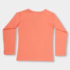 Girls' Bright Orange Round Neck Casual Top, नारंगी, small image number null