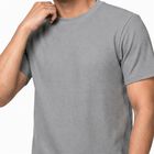 Men's Grey Cotton Round Neck Regular T-Shirt, Light Grey, small