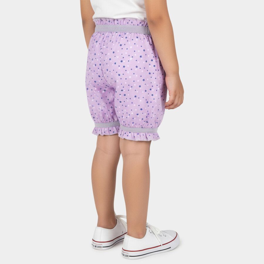 Girls Purple Regular Fit Printed Bloomers, Lilac, large