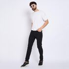 Men's Slim Fit Casual Trousers , काला, small image number null