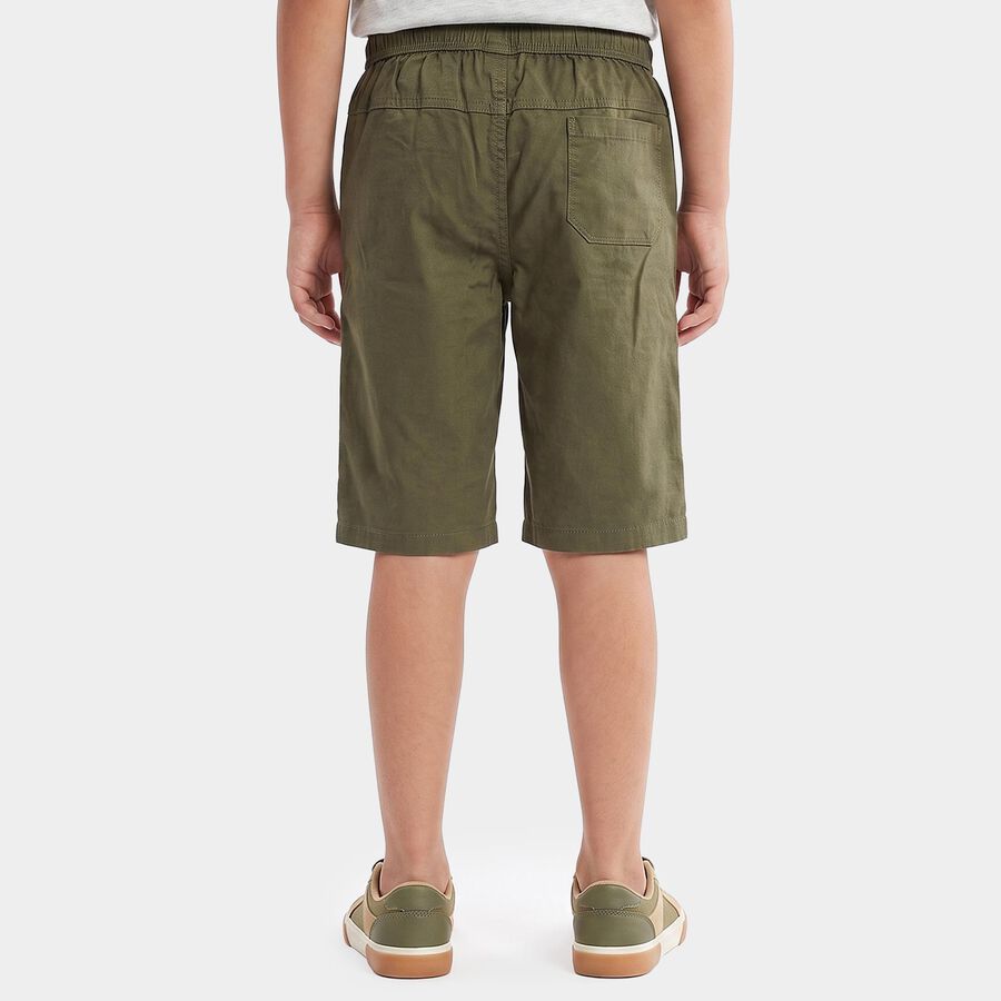 Boys' Olive Green Regular Fit Jamaican Shorts, Olive, large