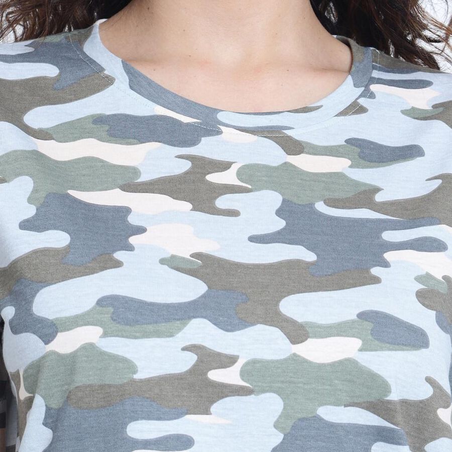 Cotton Round Neck T-Shirt, Light Green, large image number null