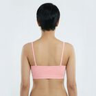 Women's Pink Cotton Blend Scoop Neck Minimalist Bra, Light Pink, small