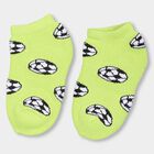 Boys' Bright Lime Green And Deep Navy Color-Blocked Jacquard Socks, Light Green, small image number null