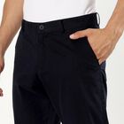 Men's 100% Cotton Slim Fit Casual Trousers, नेवी ब्लू, small image number null