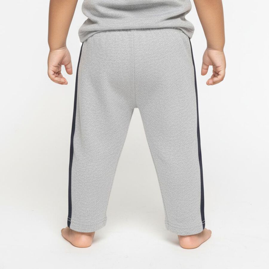 Infants Light Grey Cotton Blend Bear Print Pyjama, Melange Light Grey, large image number null