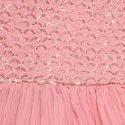 Girls' Soft Pink Sleeveless Festive Top and Palazzo Fusion Set with Dupatta, Peach, small image number null