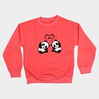 Girls' Coral Crew Neck Graphic Print Sweatshirt, मूँगा (कोरल), small