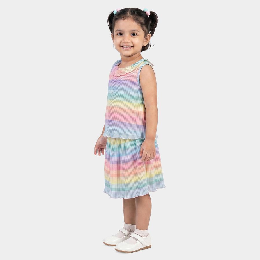 Girls Light Pink Round Neck Co-ord Set Upper and Bottom Set, हल्का गुलाबी, large