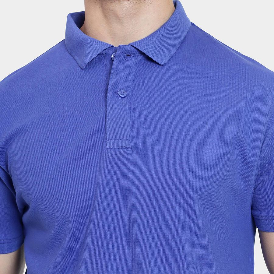 Men's Collared Half Sleeves T-Shirt , Dark Blue, large image number null