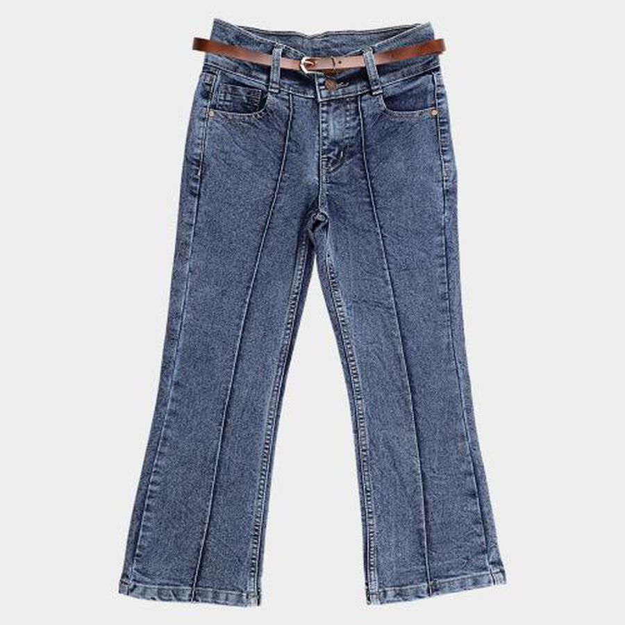 Girls' Jeans, मध्यम नीला, large image number null