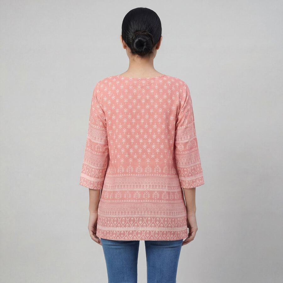 Women's Purple Notch Neck Printed Kurti, Purple, large