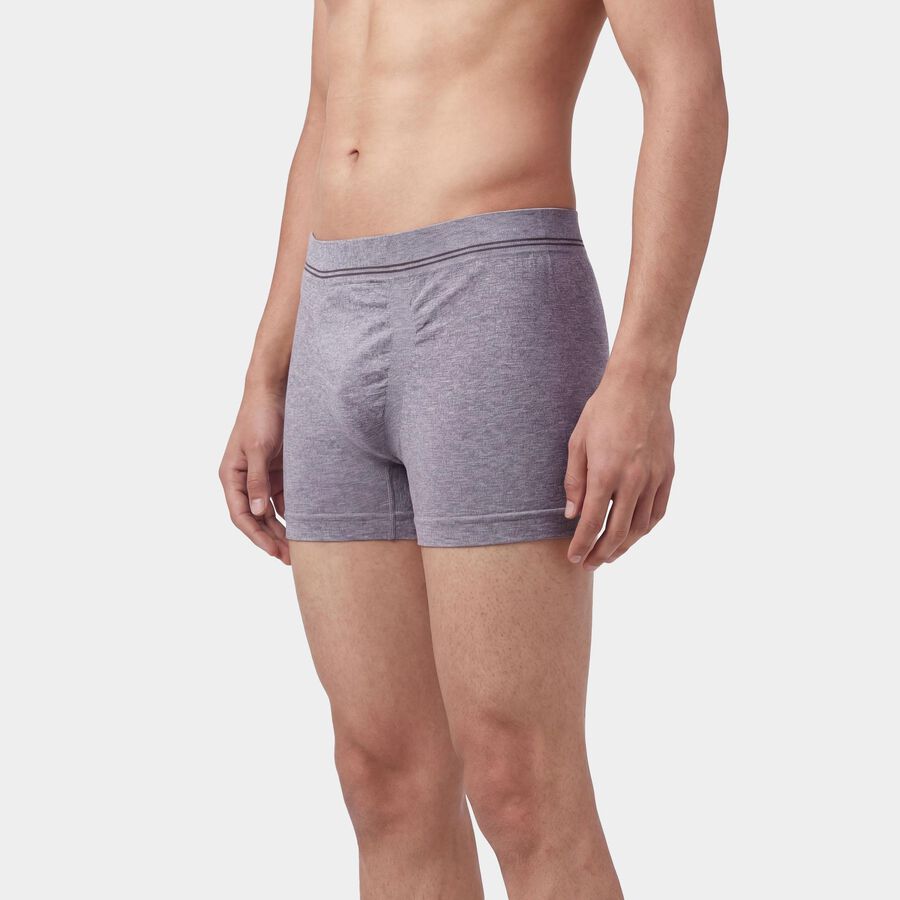 Men's Grey Slim Fit Melange Trunks, हल्का ग्रे, large