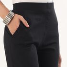 Women's Black Cotton Blend High-Rise Churidar, काला, small