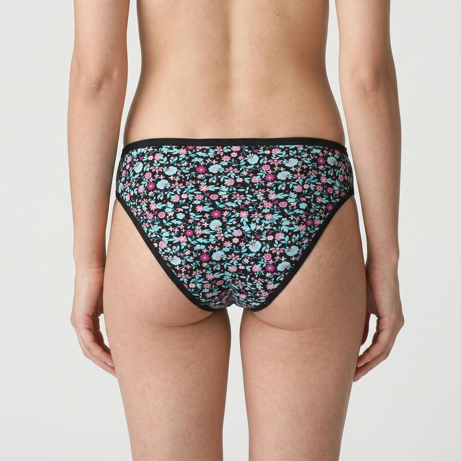 Women's Black Regular Fit Floral Print Panty, Black, large