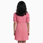 Girls Bright Floral Sleeveless Casual Dress, गुलाबी, small