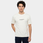 Men's White Round Neck Regular T-Shirt, White, small