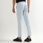 Men's Slim Fit Cross Pocket Casual Trousers, हल्का नीला, small