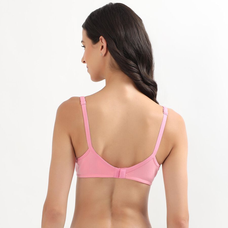 Women's Soft Pink Cotton Wire-Free Everyday Bra, Pink, large image number null