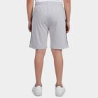 Boys Grey Regular Fit Casual Bermuda Shorts, Ecru Melange, small
