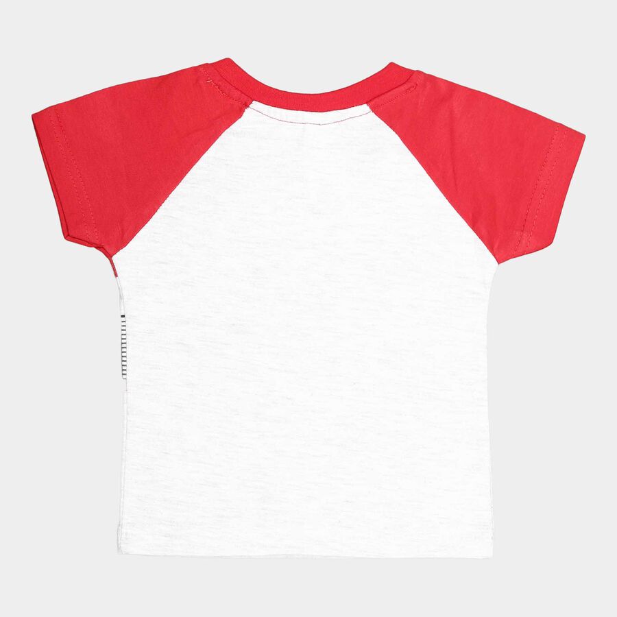 Infants Cotton T-Shirt, Melange Light Grey, large image number null