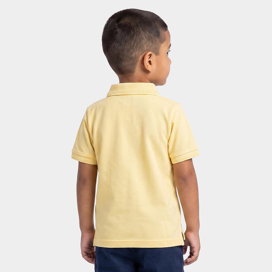 Boys Yellow Polo Neck Polo T-Shirt, पीला, large