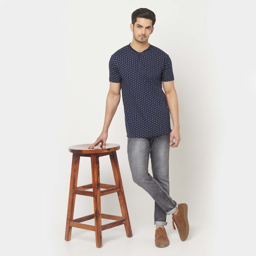 Henley T-Shirt, Navy Blue, large image number null