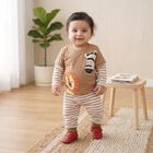 Infants' Beige 100% Cotton Round Neck Baba Suit, Beige, small
