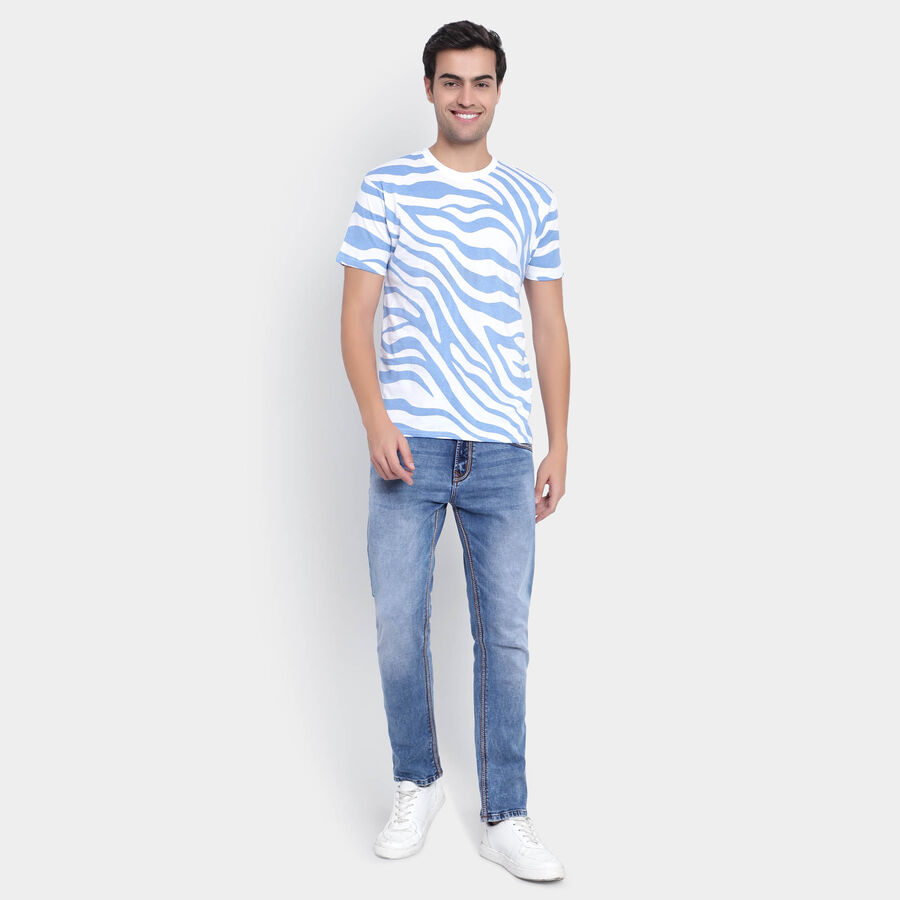 Cotton Round Neck T-Shirt, White, large image number null