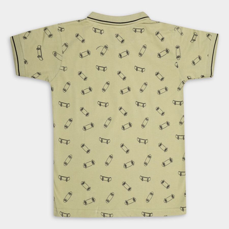 Boys' Cotton Half Sleeves T-Shirt, Olive, large image number null