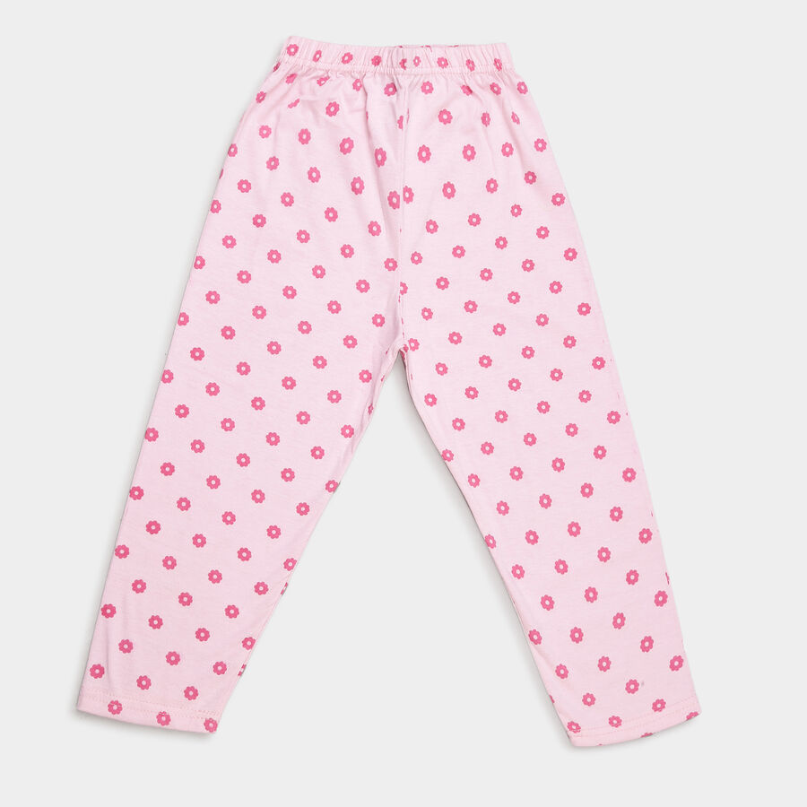 Girls Printed Regular Pyjama, Pink, large image number null