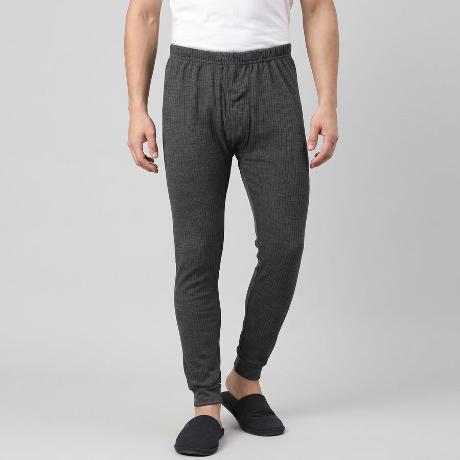 Men's Charcoal Long Johns Thermal, चारकोल, large