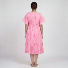 Women's Pink V-Neck Tie-Dye Kaftan Nighty, Light Pink, small