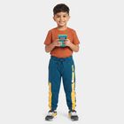Boys' Teal Jogger Graphic Printed Cotton Blend Pyjama, टील ब्लू, small