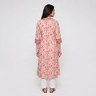 Women's Pink V-Neck Printed Kurta, गुलाबी, small