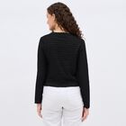 Women's Jet Black Round Neck Casual Top, Black, small image number null