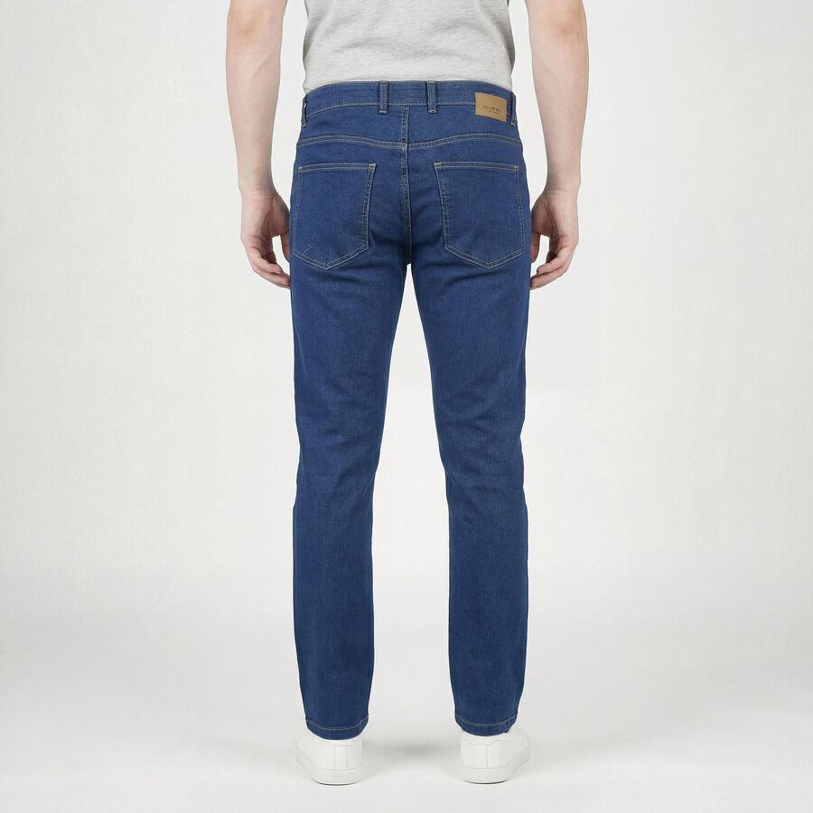 Men's Blue Slim Fit Jeans, Mid Blue, large