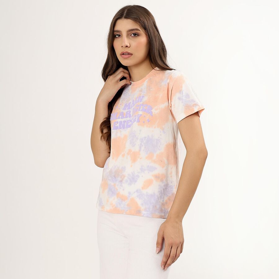 Ladies' 100% Cotton Round Neck T-Shirt , Off White, large image number null