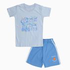 Boys' Light Blue Cotton Round Neck Graphic Baba Suit, Light Blue, small