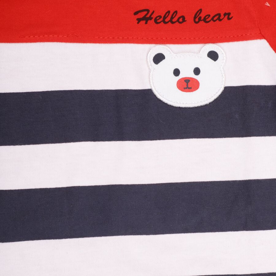 Infant Boys' 100% Cotton Baba Suit , लाल, large image number null