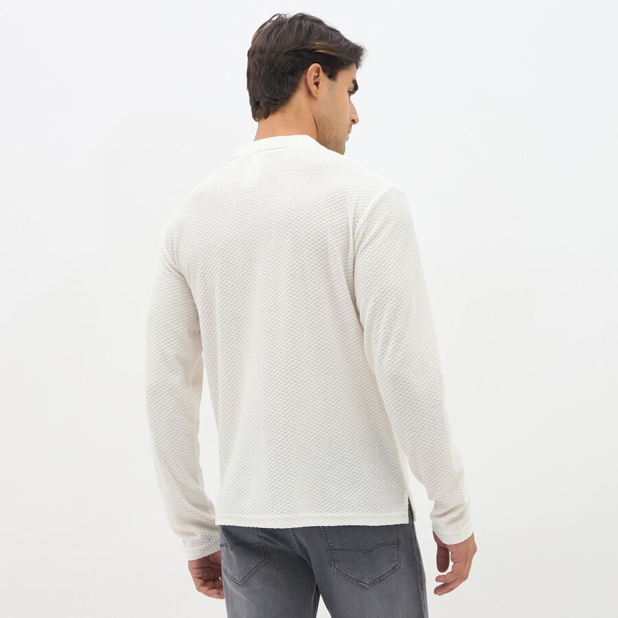 Men's Rich Eggshell White Polo Neck Classic T-Shirt, White, large image number null