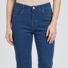 Women's Blue Straight Fit Classic Jeans, Mid Blue, small