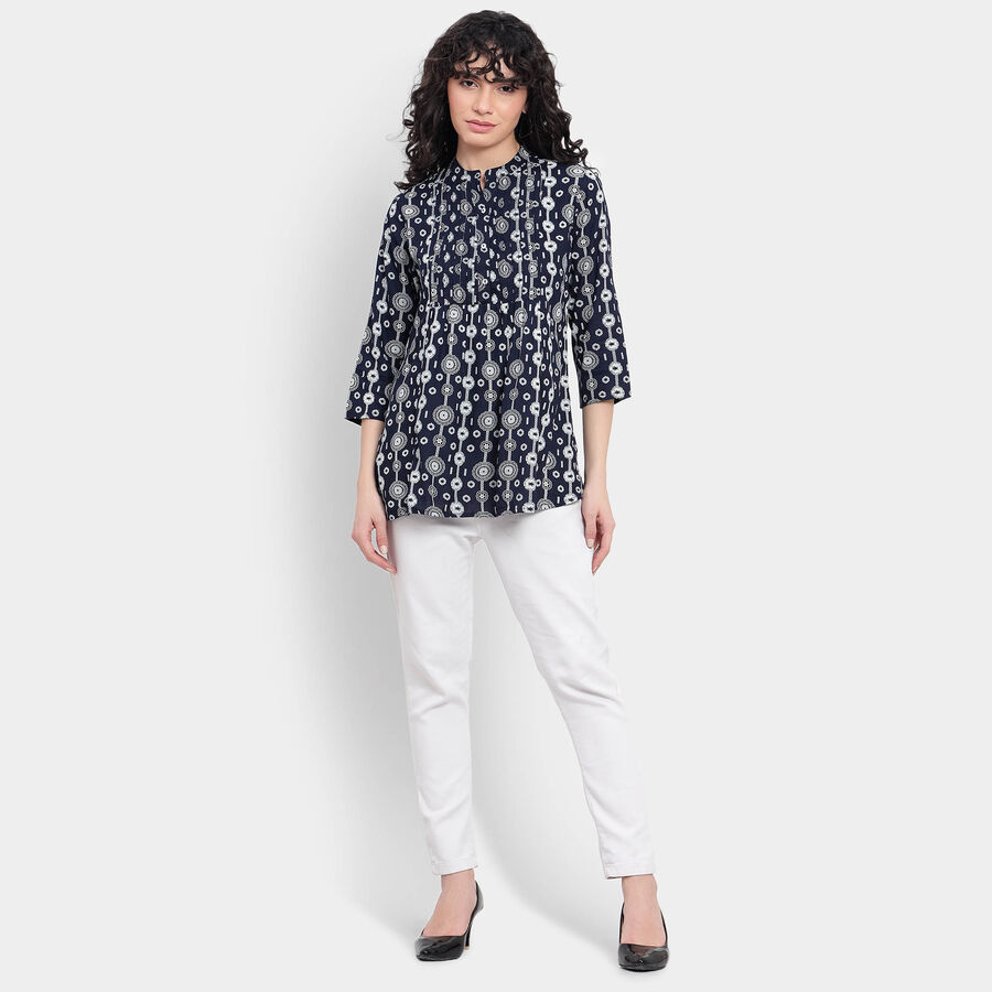 All Over Print Kurta, Navy Blue, large image number null
